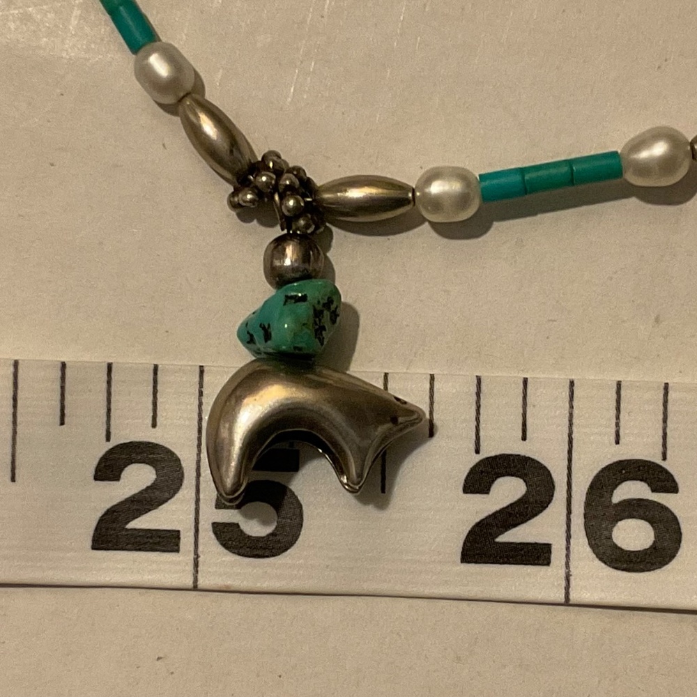 Southwest Style Handmade Sterling Silver and beaded Necklace - Picture 7 of 8